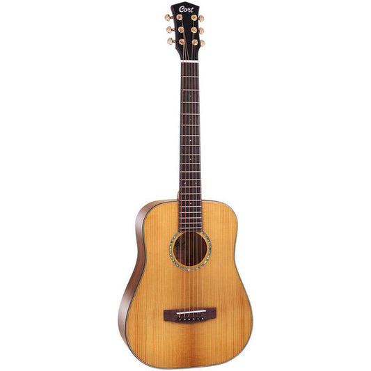 Cort Gold-Mini 3/4 Dreadnought Torrefied Solid Adirondack Spruce Acoustic Guitar with Bag (GoldMini Gold Mini)