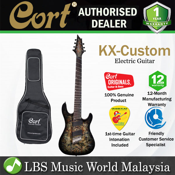Cort KX500MS Double Cutaway Bolt On Swap Ash HH Pickup Stardust Black Electric Guitar (KX 500MS)