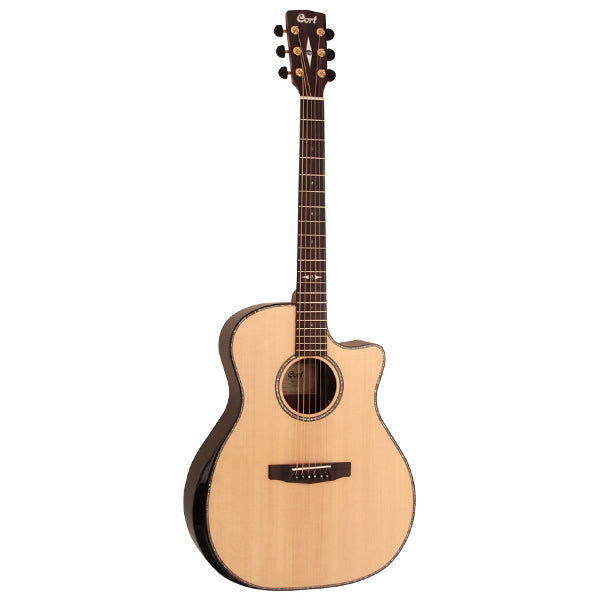 Cort:GA-PF Bevel Grand Auditorium Solid Sitka Spruce Top Acoustic Guitar with Bag (GAPFBevel GA PF Bevel)
