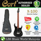Cort X100 Powersound Humbucker Pickup Die Cast Electric Guitar Open Pore Black (X 100)