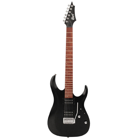 Cort X100 Powersound Humbucker Pickup Die Cast Electric Guitar Open Pore Black (X 100)