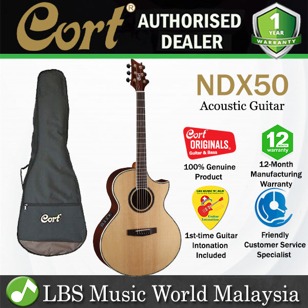 Cort NDX50 NDX Body Solid Sitka Spruce Top Acoustic Guitar with Pickup Bag (NDX 50)