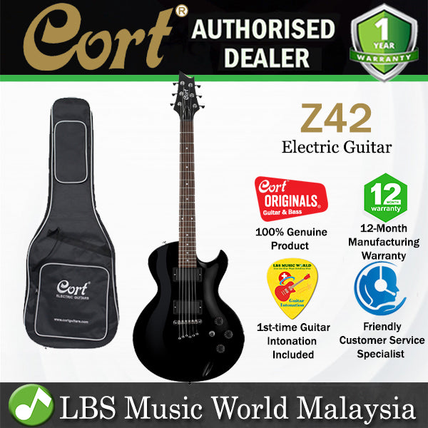 Cort Z42 Cutaway Mahogany Dynamite Active HH Pickup Black Electric Guitar (Z 42)