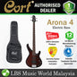 Cort Arona 4 4 String Double Cutaway Bolt On Swamp Ash Body Electric Bass Guitar (Arona4)