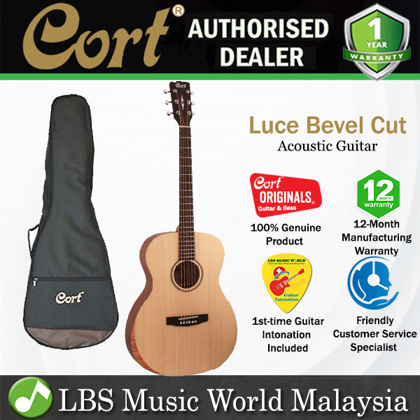 Cort Luce Bevel Cut Orchestra Model Solid Sitka Spruce Top Acoustic Guitar (LuceBevelCut)