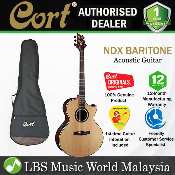 Cort NDX BARITONE NDX Solid Sitka Spruce Top Acoustic Guitar with Pickup (NDXBARITONE)