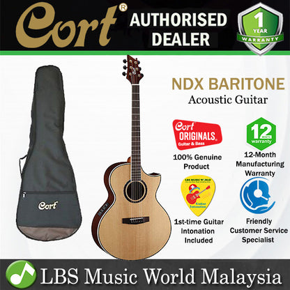 Cort NDX BARITONE NDX Solid Sitka Spruce Top Acoustic Guitar with Pickup (NDXBARITONE)