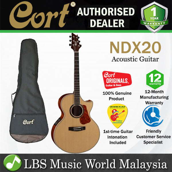 Cort NDX20 NDX Body Solid Sitka Spruce Top Acoustic Guitar with Pickup Natural (NDX 20)