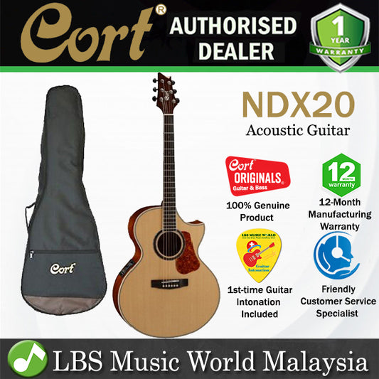 Cort NDX20 NDX Body Solid Sitka Spruce Top Acoustic Guitar with Pickup Natural (NDX 20)
