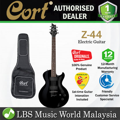 Cort Z44 Cutaway Set In Mahogany Solid Die Cast HH Pickup Black Electric Guitar (Z 44)