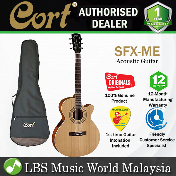 Cort SFX-ME Slim Body Depth Spruce Top Acoustic Guitar with Pickup Open Pore (SFXME SFX ME)