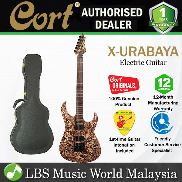[Discontinued] Cort X-URABAYA Double Cutaway Bolt On Basswood HH Pickup Electric Guitar with Case (XURABAYA X URABAYA)