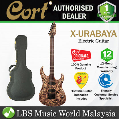 [Discontinued] Cort X-URABAYA Double Cutaway Bolt On Basswood HH Pickup Electric Guitar with Case (XURABAYA X URABAYA)