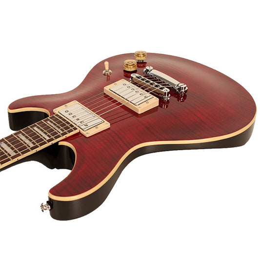 Cort M600 Double Cutaway Set In Mahogany Die Cast HH Pickup Black Cherry Electric Guitar (M 600)