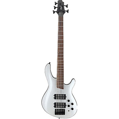 Cort C5H 5 String Double Cutaway Bolt On Mahogany Body White Pearl Electric Bass Guitar (C 5H)