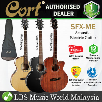 Cort SFX-ME Slim Body Depth Spruce Top Acoustic Guitar with Pickup - Open Pore (SFXME SFX ME)