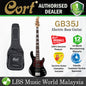 Cort GB35J 5 String Double Cutaway Bolt On Agathis Electric Bass Guitar Black (GB35 J)
