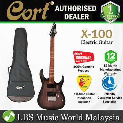 Cort X100 Meranti Bolt On Powersound Humbucker Pickup Die Cast Electric Guitar (X 100)