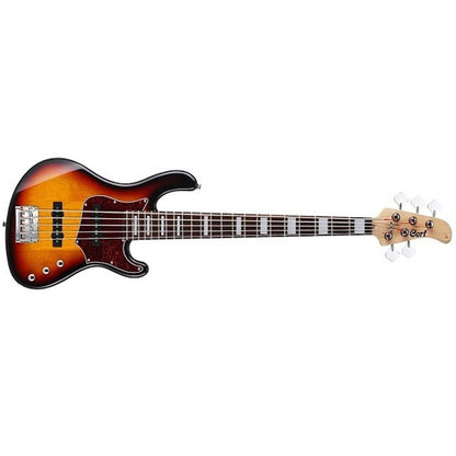 Cort GB35J 5 String Double Cutaway Bolt On Agathis Electric Bass Guitar 3 Tone Sunburst (GB35 J)