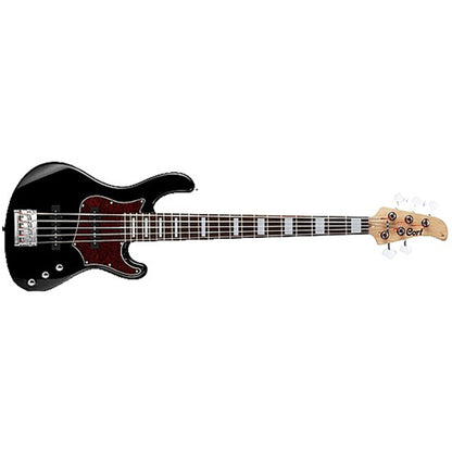 Cort GB35J 5 String Double Cutaway Bolt On Agathis Electric Bass Guitar Black (GB35 J)