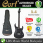 [Discontinued] Cort X-4 Double Cutaway Bolt On Basswood Tremolo HHS Pickup Black Electric Guitar (X4 X 4)