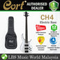 Cort C4H 4 String Double Cutaway Bolt On Mahogany White Pearl Electric Bass Guitar (C 4H)