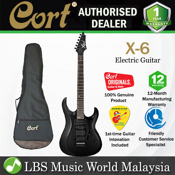 [Discontinued] Cort X-6 Basswood Bolt On HSH Pickup Electric Guitar Black (X6 X 6)