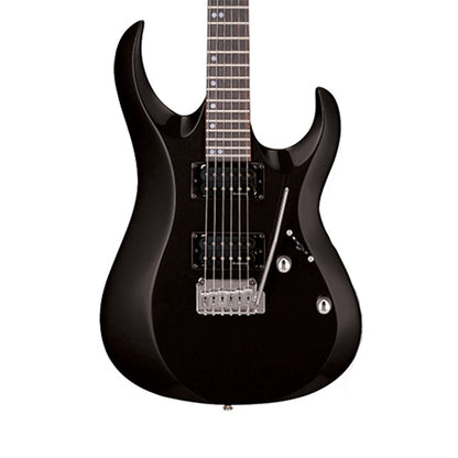 [Discontinued] Cort X-4 Double Cutaway Bolt On Basswood Tremolo HHS Pickup Black Electric Guitar (X4 X 4)