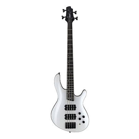 Cort C4H 4 String Double Cutaway Bolt On Mahogany White Pearl Electric Bass Guitar (C 4H)
