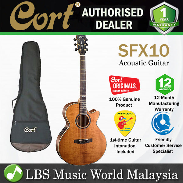 Cort SFX10 SFX Slim Body Depth Solid Engelmann Spruce Top Acoustic Guitar with Pickup (SFX 10)