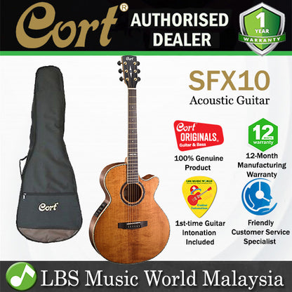 Cort SFX10 SFX Slim Body Depth Solid Engelmann Spruce Top Acoustic Guitar with Pickup (SFX 10)