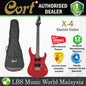 [Discontinued] Cort X-4 Double Cutaway Bolt On Basswood Tremolo HHS  Pickup Red Metallic Electric Guitar (X4 X 4)