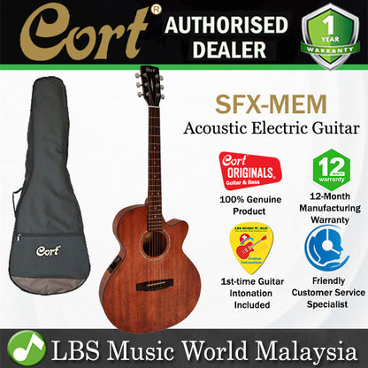 Cort SFX-ME Slim Body Depth Spruce Top Acoustic Guitar with Pickup - Open Pore (SFXME SFX ME)