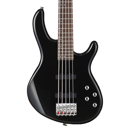 Cort Action Bass V 5 String Double Cutaway Bolt On Agathis Black Electric Bass Guitar