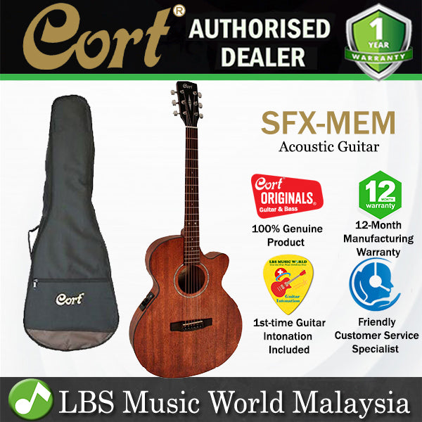 Cort SFX-MEM Slim Body Depth African Mahogany Acoustic Guitar with Pickup (SFXMEM SFX MEM)