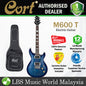 Cort M600 T Double Cutaway Set In Mahogany with Flamed Maple Top Bright Blue Electric Guitar (M600T)
