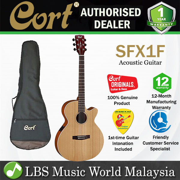 Cort SFX1F Slim Body Depth Solid Spruce Top Acoustic Guitar With Pickup Satin (SFX 1F)