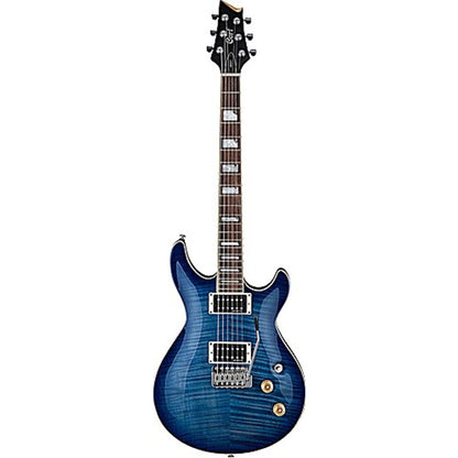 Cort M600 T Double Cutaway Set In Mahogany with Flamed Maple Top Bright Blue Electric Guitar (M600T)