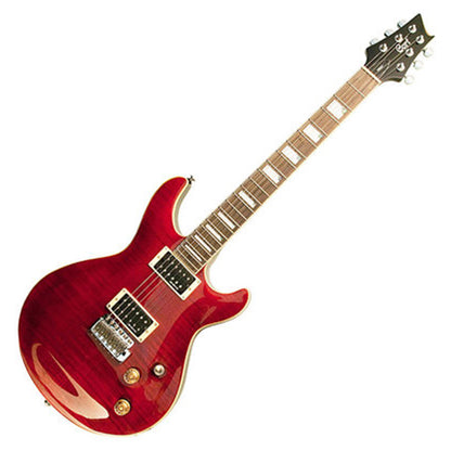 Cort M600 T Double Cutaway Set In Mahogany with Flamed Maple Top Black Cherry Electric Guitar (M600T)