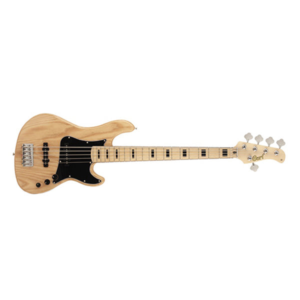 Cort GB55JJ 5 String Double Cutaway Bolt On Swamp Ash Electric Bass Guitar Natural (GB55 JJ)