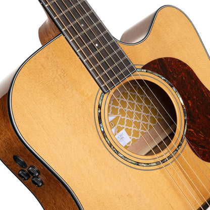 Cort Gold-DC6 Cutaway Torrefied Solid Sitka Spruce Natural Gloss Acoustic Electric with Bag (GoldDC6 Gold DC6)