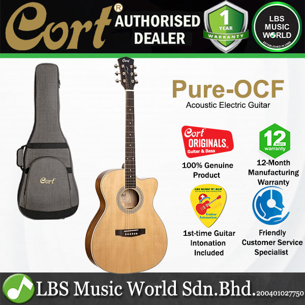 Cort Pure-OCF OM CutawaySolid Sitka Spruce Top Acoustic Electric Guitar (PureOCF)