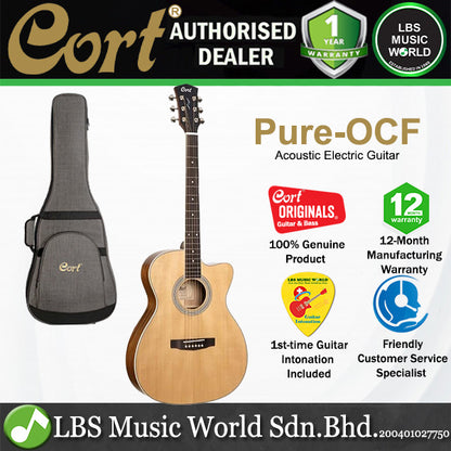 Cort Pure-OCF OM CutawaySolid Sitka Spruce Top Acoustic Electric Guitar (PureOCF)