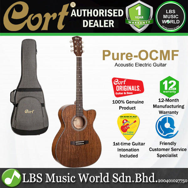 Cort Pure-OCMF OM Cutaway Solid Mahogany Acoustic Electric Guitar (PureOCMF)