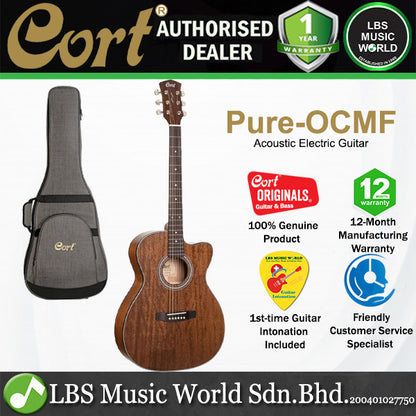 Cort Pure-OCMF OM Cutaway Solid Mahogany Acoustic Electric Guitar (PureOCMF)