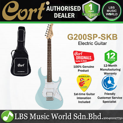 Cort G200SP Poplar Body HSS Pickup with Tremolo Electric Guitar - Sky Blue (G200 SP)