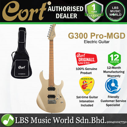 Cort G300 Pro Basswood Body Electric Guitar With Bag - Metallic Gold (G300 MGD)