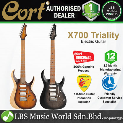 Cort X700 Triality Swamp Ash Body HSS Roasted Maple Fingerboard Electric Guitar
