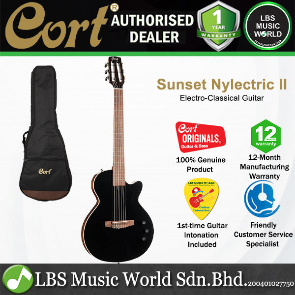 Cort Sunset Nylectric II Sunset Mahogany Body Solid Sitka Spruce Top with VTB Preamp Electric Classical Guitar