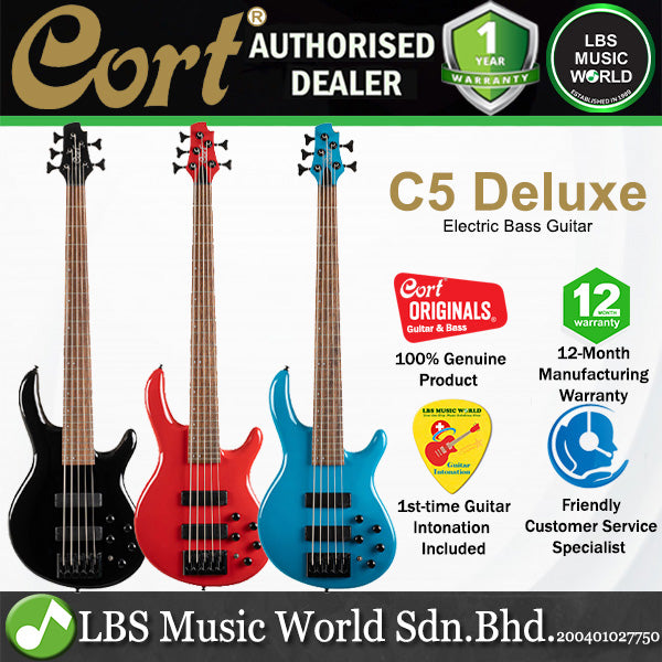 Cort C5 Deluxe Artisan Series 5 String Poplar Body Electric Bass Guitar